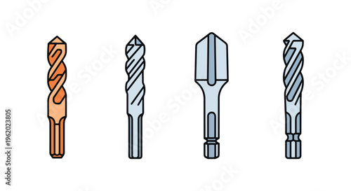 Drill Bits Line art vector abstract simple illustration