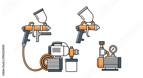 Airless Sprayer Line art minimal abstract colorful vector