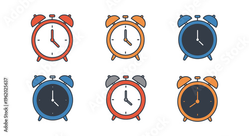 Alarm Clock Line art vector creative color pattern