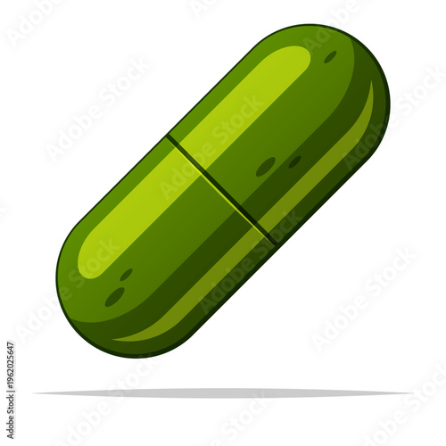 Herbal capsule vector isolated illustration