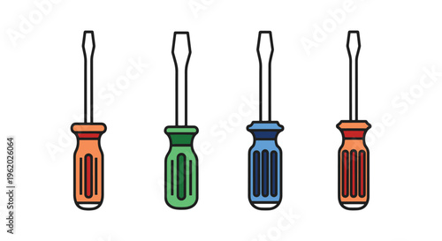 Flathead Screwdriver Line art abstract clean illustration