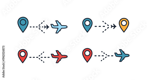 Flight Route Line art vector modern abstract illustration