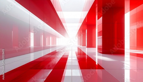 Abstract red corporate presentation background with geometric shapes and light