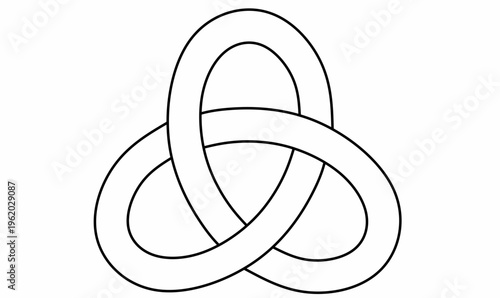 outline Trefoil knot icon.vector illustration for logo, tattoo, ornament design, knot theory. isolated white background