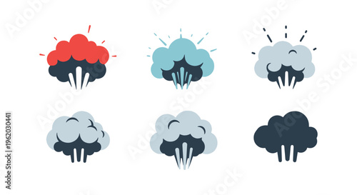 Cloud Vapor Burst Line art abstract minimal decorative illustration