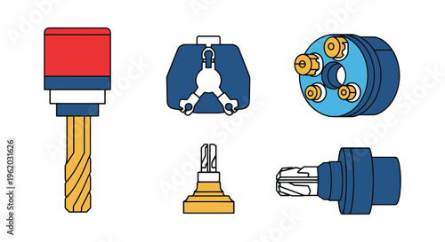 CNC Tool Holder Line art creative minimal illustration vector