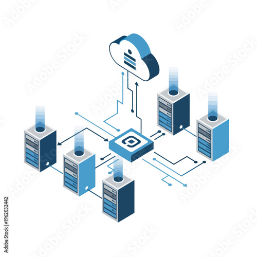 Cloud Storage Servers Network System.