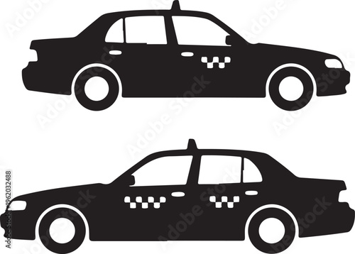 Taxi, cab, silhouette, icons, transportation isolated on Transparent Background