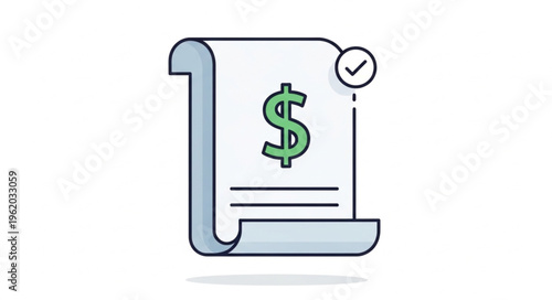 Invoice with Dollar Sign and Check Mark for Payment Approval.