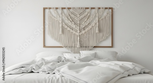 boho white bedspread vibrant neutral tones wall art decor for cozy bedroom