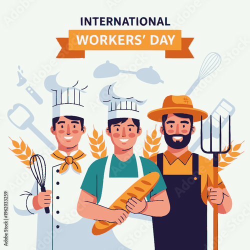 International Workers Day Celebration with Bakers and Farmer.