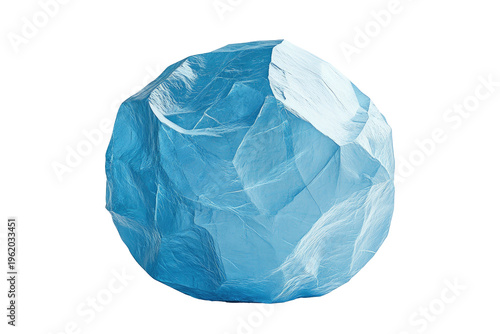 Rough, angular, light blue rock or frozen planetoid form