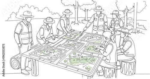 people discussing city plan model