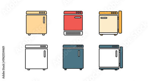 Deep Freezer Line art vector abstract decorative illustration