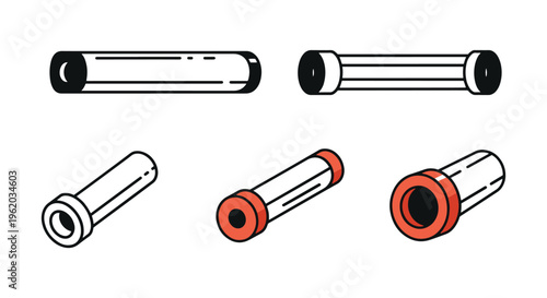 Aluminum Rod Line art vector clean abstract simple