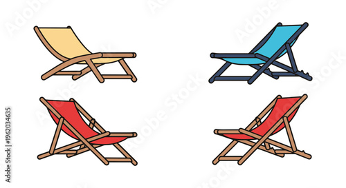 Deck Chair Line art vector abstract minimal illustration