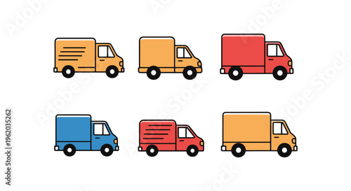 Delivery Van Line art vector minimal abstract modern