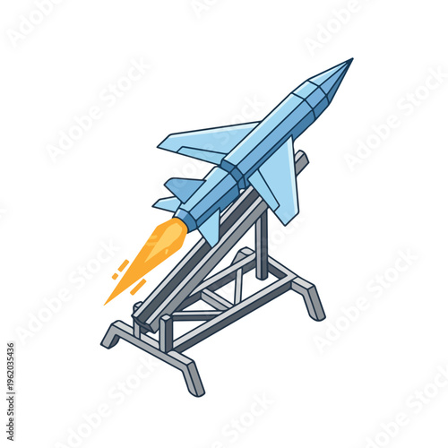 vector isometric of an unmanned aircraft being launched 009