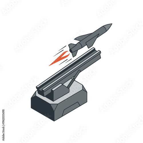 vector isometric of an unmanned aircraft being launched 007