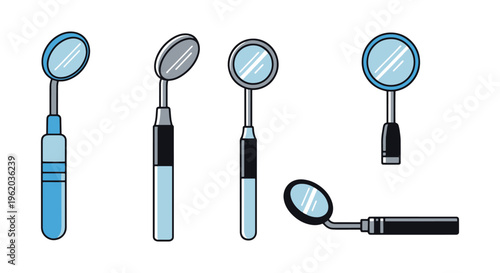 Dental Mirror Line art vector minimal illustration