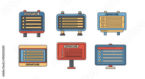 departure board Line art modern abstract clean illustration