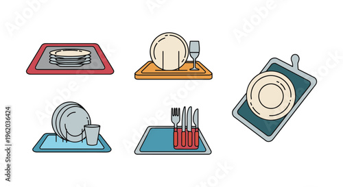 Dish Drying Mat Line art creative abstract pattern illustration