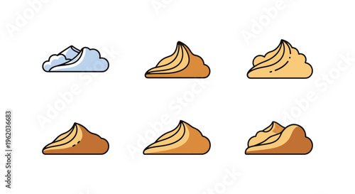 Desert Sand Cloud Line art minimal abstract simple vector