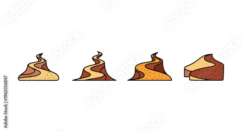 Desert Sand Drift Line art creative abstract minimal illustration