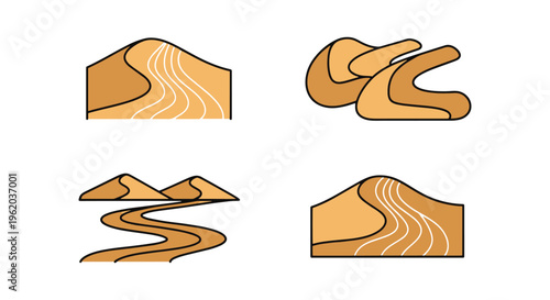 Desert Sand Flow Line art simple clean abstract vector