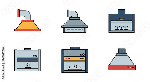 Fume Hood Line art vector set creative graphic abstract