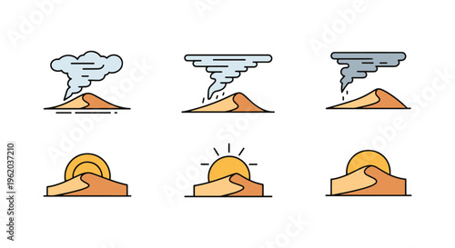 Desert Sand Stormfront Line clean abstract vector