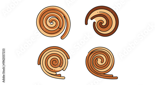 Desert Sand Spiral Line art minimal abstract design illustration