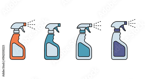 Disinfectant Spray Line art simple abstract colorful vector