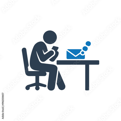 Desk Work Interruption Icon