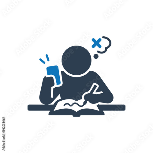 Failed Study Concentration Icon