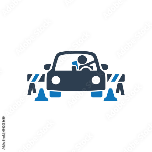 Distracted Driving Hazard Icon