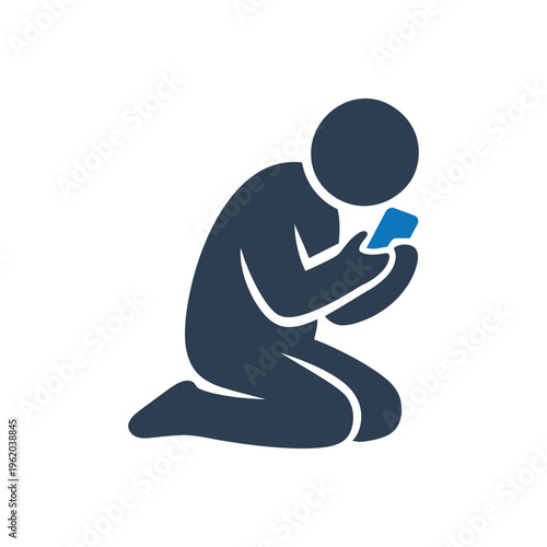 Crouched Digital Absorption Icon