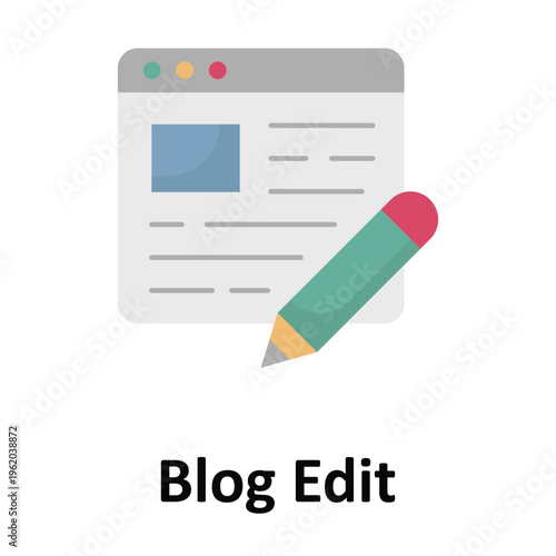 Blog Edit Vector icon which can easily modify or edit