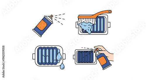 Coil Cleaner Line art vector clean abstract colorful