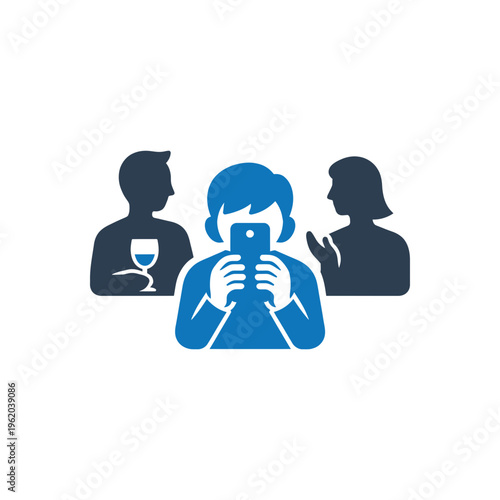 Social Isolation Amidst Crowd Icon