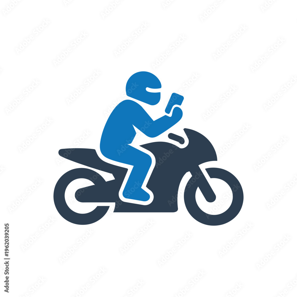 Obraz premium Dangerous Road Distraction Icon