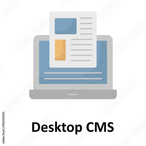 Desktop CMS Vector icon which can easily modify or edit