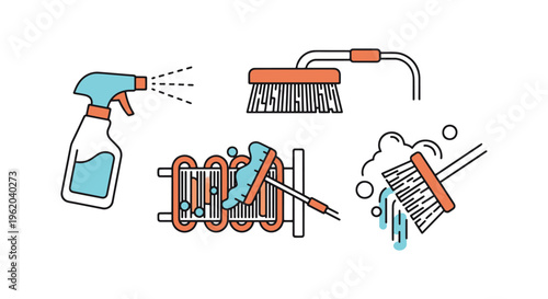 Coil Cleaner Line art vector modern abstract shape illustration