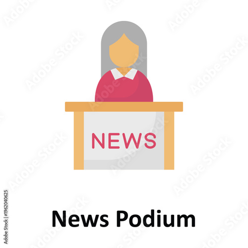 News Podium Vector icon which can easily modify or edit