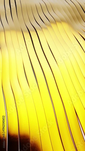 Close-up of flowing golden wave patterns with smooth lines Gold Waves Patterns Flowing Smooth Lines Shiny. Concept featuring gold, waves, patterns, flowing, smooth for professional motion graphics ...