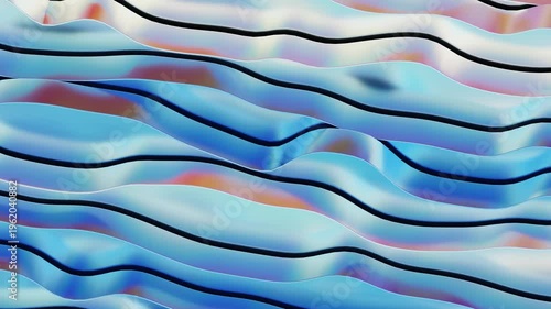 Colorful abstract waves create a soothing visual effect Waves Patterns Blue Pastel Colorful Fluid Design. Concept featuring waves, patterns, blue, pastel, colorful for professional motion graphics ...