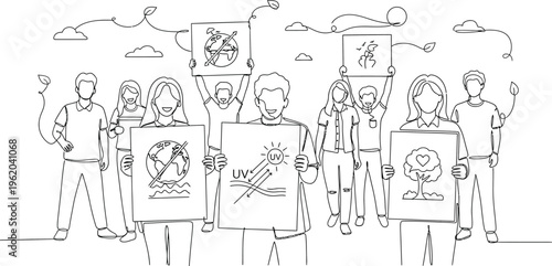 people holding signs and protesting