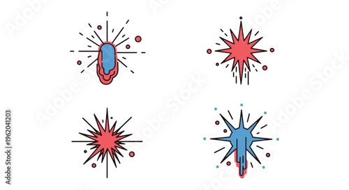 Cosmic Plasma Burst Line art abstract clean creative illustration