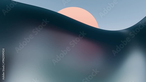 A serene abstract landscape featuring soft curves and a pastel sun Landscape Curves Sun Pastel Serene Nature Artistic. Concept featuring landscape, curves, sun, pastel, serene for professional moti...