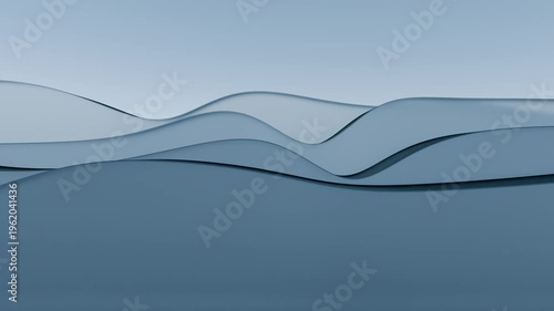 A serene abstract landscape featuring soft, wavy shapes in calming blue hues Landscape Waves Blue Soft Shapes Calm Serene. Concept featuring landscape, waves, blue, soft, shapes for professional mo...